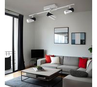 Plafonnier Lampe de Chambre Plafonnier LED 3 à Flammes Noir L 57,5 CM