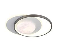 Plafonnier lampe de chambre ronde design lune gris blanc D 36,9 cm