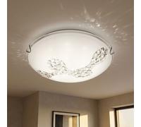 Plafonnier Lampe de Chambre Verre Lustre en Cristal LED D 25 CM