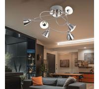 Plafonnier Lampe De Cuisine Lampe De Couloir Courbée Argent 6X LED L 56,5 Cm