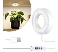 Plafonnier Lampe de culture Led plein spectre Lampe de culture 48LEDs Lampe de croissance Pour petites plantes d'intérieur Minuterie lumière pour plantes, USB(1-tête)
