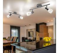 Plafonnier spot de plafond 2 lampes orientable plafonnier de salon 2 spots, métal chromé, 2x G9, LxlxH 36,5x8,5x16 cm, lot de 2