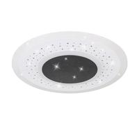 Plafonnier Lampe de plafond chambre à coucher salon, télécommande veilleuse mémoire dimmable, métal blanc opalin, 1x LED 44W 2083Lm 2700-6000K, DxH 46x5,5 cm