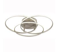 Plafonnier lampe de plafond chambre anneaux lumineux aluminium réglable argent LED