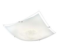 Plafonnier plafonnier lampe en cristal lampe d'intérieur acrylique, chrome, satiné, IP20, carré, 1x LED 18 watt 1350 lumens blanc neutre, HxLxl: 7,5x40x40 cm