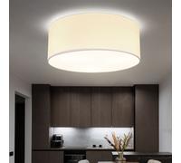 Plafonnier plafonnier parapluie lumière salon lampe chambre lumière, haut-parleur métal textile blanc, 3 ampoules E27, DxH 40x17,5cm