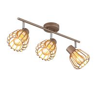 Plafonnier Lampe de plafond Lampe de salon Marron Métal Spot à 3 flammes L 50 cm