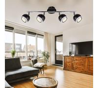 Plafonnier Lampe De Plafond Lampe De Salon Mobile Boules Noir L 55 Cm