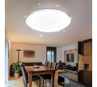 Plafonnier LED plafonnier lampe de salon effet ciel étoilé, métal, blanc, 24W 1680lm 4000K, P x H 33 x 10,2 cm