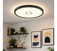 Plafonnier rétro-éclairé LED rond Lampe de couloir Noir Lampe de cuisine, rétro-éclairage, 18W 2400lm blanc neutre, DxH 29,3 x 2,8 cm