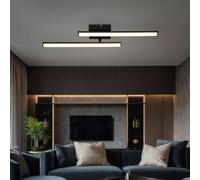 Plafonnier LED orientable Plafonnier noir Lampe de salon Moderne, métal plastique, 1x LED 12W 860Lm blanc chaud, L 50 cm