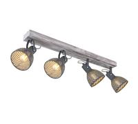 Plafonnier Lampe de plafond réglable Bande de spots fentes décoratives gris bois L 80 cm