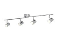 Plafonnier Lampe de plafond Spot de salle à manger Lampe de salon, 4 flammes Spots mobiles, métal chromé, LED 4W 1400Lm blanc chaud, LxLxH 77x9x13cm