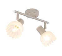Plafonnier, lampe de plafond, spot, métal, finition sable mat, orientable, L 25 cm