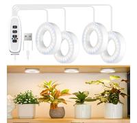 Plafonnier Lampe de Plantes Led plein spectre Grow Light Lampe de Culture 192LEDs Lampe de Croissance Pour Petites Plantes Plantes d'Intérieur Minuteur Lumière de Plante, USB(4-Têtes)
