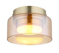 Plafonnier lampe de salle à manger couleur ambre doré 1 lumière LED D 13 cm