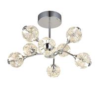 Plafonnier lampe de salle à manger cristaux de verre LED 8 lumières D 68 cm