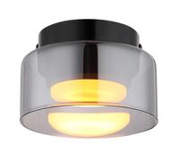 Plafonnier lampe de salle à manger verre fumé noir LED D 13 cm