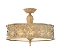 Plafonnier Lampe De Salon Acier Verre D 52,1 Cm 3 Braises Couleur Champagne