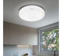 Plafonnier dimmable LED salon plafonnier plafonnier moderne, aluminium blanc, 1x LED 24W 1450Lm blanc chaud, DxH 38x10 cm