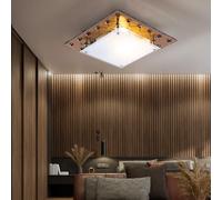 Plafonnier Lampe de Salon Couloir E27 Verre Miroir Cuivre Métal Cristal