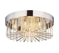 Plafonnier lampe de salon cristal lumière 8 flammes E14 chromé fumé