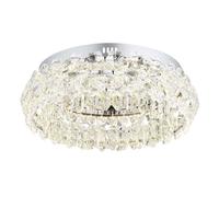 Plafonnier Lampe De Salon Cristaux Chrome 1 Flamme LED D 50 Cm