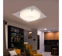 Plafonnier Lampe De Salon Cristaux De Verre Chrome Verre Miroir LED