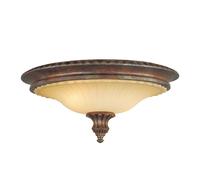 Plafonnier Lampe De Salon En Acier Verre Bronze D 44,5Cm 2 Braises Rétro