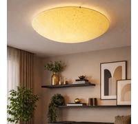 Plafonnier LED verre jaune Lampe de salon Plafonnier jaune, métal, 2x 4W 350Lm blanc chaud, DxH 39,5x8 cm