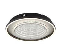 Plafonnier lampe de salon lampe de plafond aluminium noir mat verre effet 3D LED D 40 cm