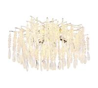 Plafonnier lampe de salon lampe de plafond métal argent cristaux de verre D 60 cm