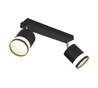 Plafonnier lampe de salon lampe de plafond noir opale réglable 2 flammes LED