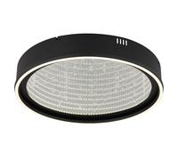 Plafonnier lampe de salon lampe de plafond verre noir mat effet 3D LED D 40 cm