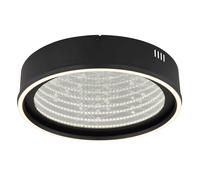 Plafonnier lampe de salon lampe de plafond verre noir mat effet 3D LED D 51,5 cm