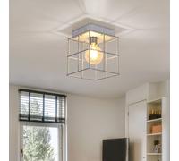 Plafonnier Lampe de Salon Lampe Spot 1 à Flammes Grille Couleur Zinc