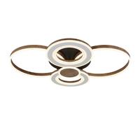 Plafonnier, lampe de salon, LED, aspect bois, noir, à intensité variable, L106 cm