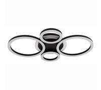 Plafonnier lampe de salon LED métal noir dimmable mémoire L 50 cm