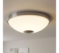 Plafonnier rond blanc salon plafonnier LED plafonnier moderne, nickel mat, 1x LED 11W 820Lm blanc chaud, DxH 30x11 cm