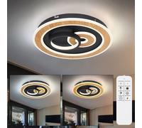 Plafonnier Lampe De Salon Lumière Du Jour Télécommande Aspect Bois CCT LED