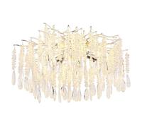 Plafonnier Lampe De Salon Métal Argent Cristaux De Verre D 60 Cm