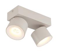 Plafonnier, lampe de salon, métal, LED, finition sable mat, L 20,5 cm