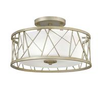 Plafonnier Lampe De Salon Métal Verre Argent D 50,8 Cm 3 Braises