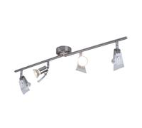 Plafonnier Lampe de salon Nickel mat Verre satiné Spot, hx GU10 Longueur 71 cm
