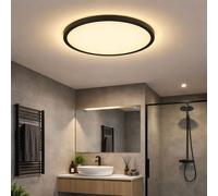 Plafonnier Lampe de Salon Noir Backlight Dimmable LED H 2,5 CM