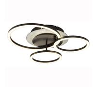 Plafonnier, lampe de salon, noir mat, LED, réglable, rétroéclairage, L 46 cm