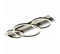 Plafonnier, lampe de salon, noir mat, rétroéclairage LED, fonction mémoire, L 62 cm