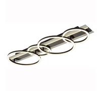Plafonnier, lampe de salon, noir mat, rétroéclairage LED, fonction mémoire, L 86 cm