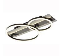 Plafonnier, lampe de salon, noir mat, rétroéclairage LED, L 48,2 cm