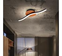 Plafonnier Lampe de Salon Optique Bois LED Noir Braun L 39,5 CM